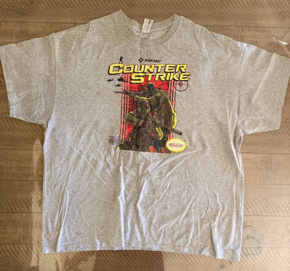 Vintage Distressed Thin Nokami Nintendo Counter Strike T Shirt 90s Grunge Surf